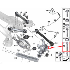 Болт кріплення середнього нижнього важеля до кулака M14×1,5×82