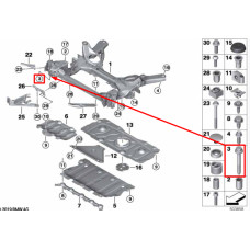 Болт кріплення підрамника до кузова M12×1,5×90