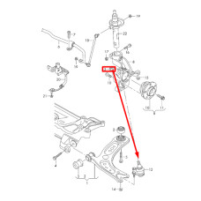 Гайка кріплення кульової опори до поворотного кулака М12×1,5×