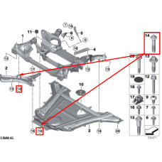 Болт кріплення захисту до підрамника M14×1,5×70