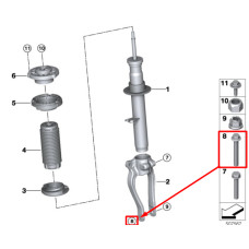 Болт кріплення амортизатора до важеля M14×1,5×10