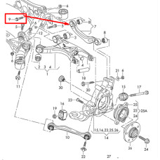 Болт кріплення заднього верхнього важеля до підрамника M12×1,5×75 Болт кріплення заднього верхнього важеля до підрамника M12×1,5×75