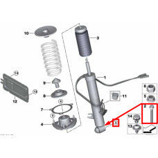 Болт кріплення амортизатора до важеля M14×1,5×103