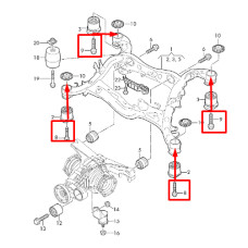 Болт кріплення підрамника до кузова M14×1,5×145
