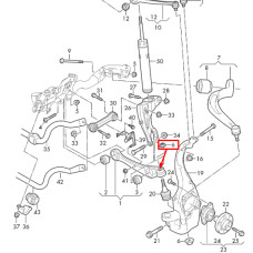 Гайка кріплення заднього нижнього важеля до поворотного кулака М14×1,5×
