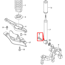 Болт кріплення амортизатора до кулака M14×1,5×85