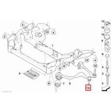 Гайка кріплення переднього верхнього важеля M14×1,5×10