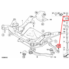 Гайка кріплення заднього важеля до поворотного кулака М14×1,5×