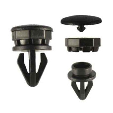 Клипса крепления обшивки Фигурная шляпка Две шляпки H 18.3 H1 11.3 T 15 черный МАК 15032