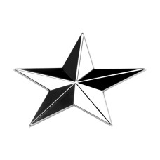Знак, шрифт прямий малий, 2 см Зірка сріблястий МАК 30193