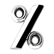 Знак, шрифт с гранью, 3 см серебристый МАК 30314